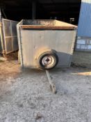 2 wheel galvanised car trailer, drop back door, with spare wheel. Stored near Ringsfield, Beccles.