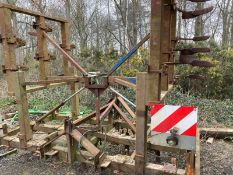 Pig tine Cultivator, 6m wide, hydraulic folding, side light. Stored near East Bergholt, Colchester.