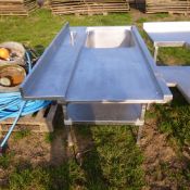 Stainless steel sink unit on stand