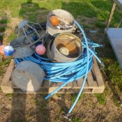 Pallet of alkathene piping and 9 x ball valve drinkers