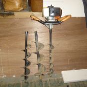 Post hole borer with 3 augers