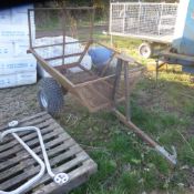 Small 2 wheel trailer to fit behind ATV. No VAT on this lot.