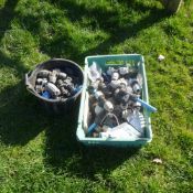 Tray of assorted pipe fittings,