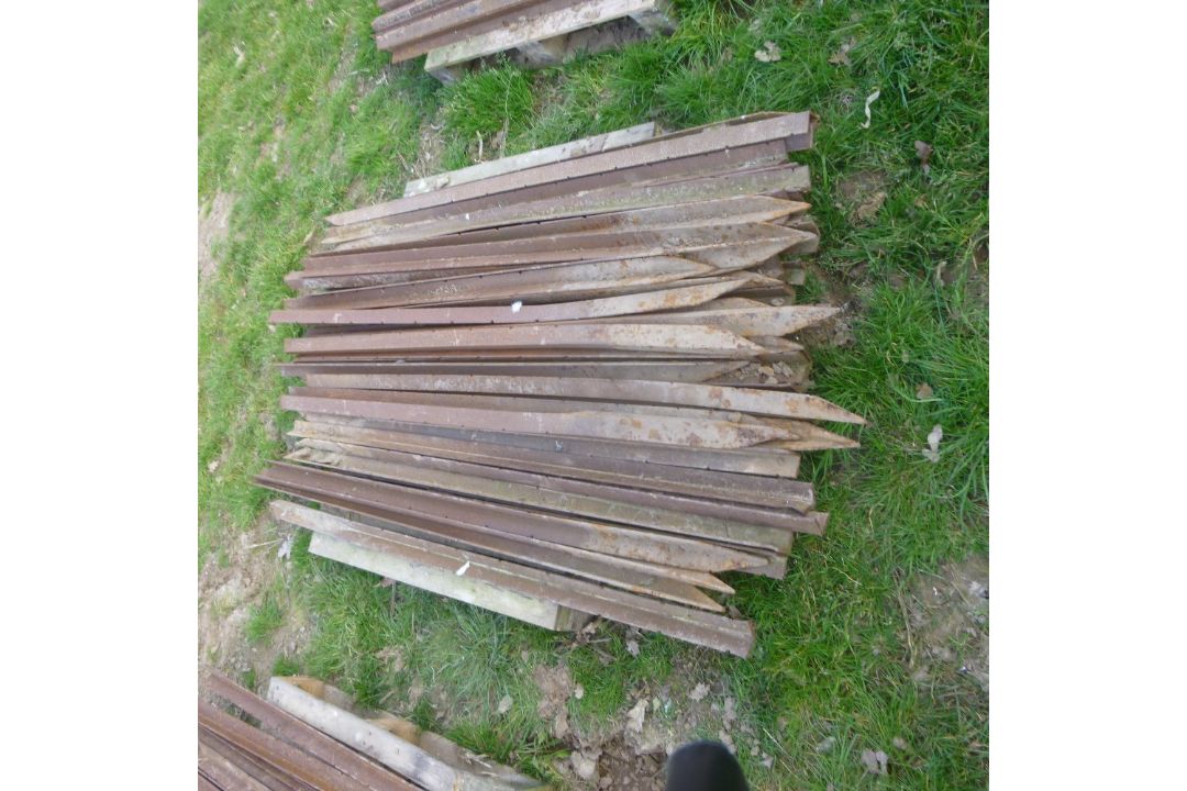 Pallet of angle iron fencing stakes