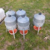 5 x galvanised drinkers