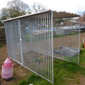 Galvanised dog run with galvanised iron roof 10ft x 5ft