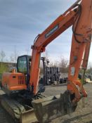 Doosan DX 55 on 2011 plate 4897hrs 4 buckets manual quick hitch piped for aux