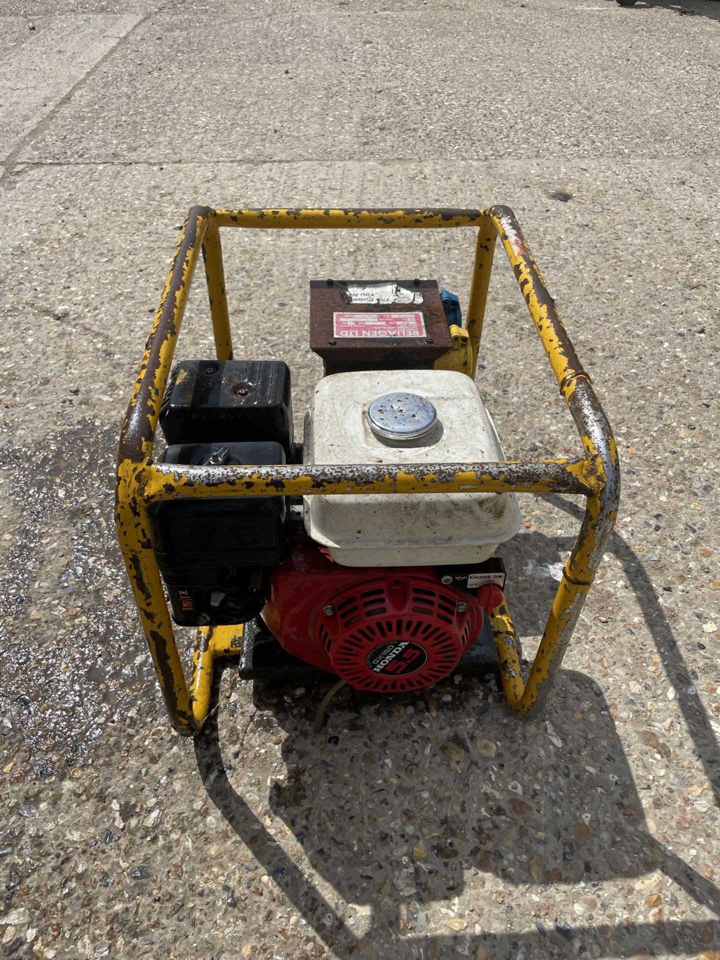 Reliagen Ltd Generator with Honda Engine GX160 2.2kVA Plant No. - Image 4 of 5