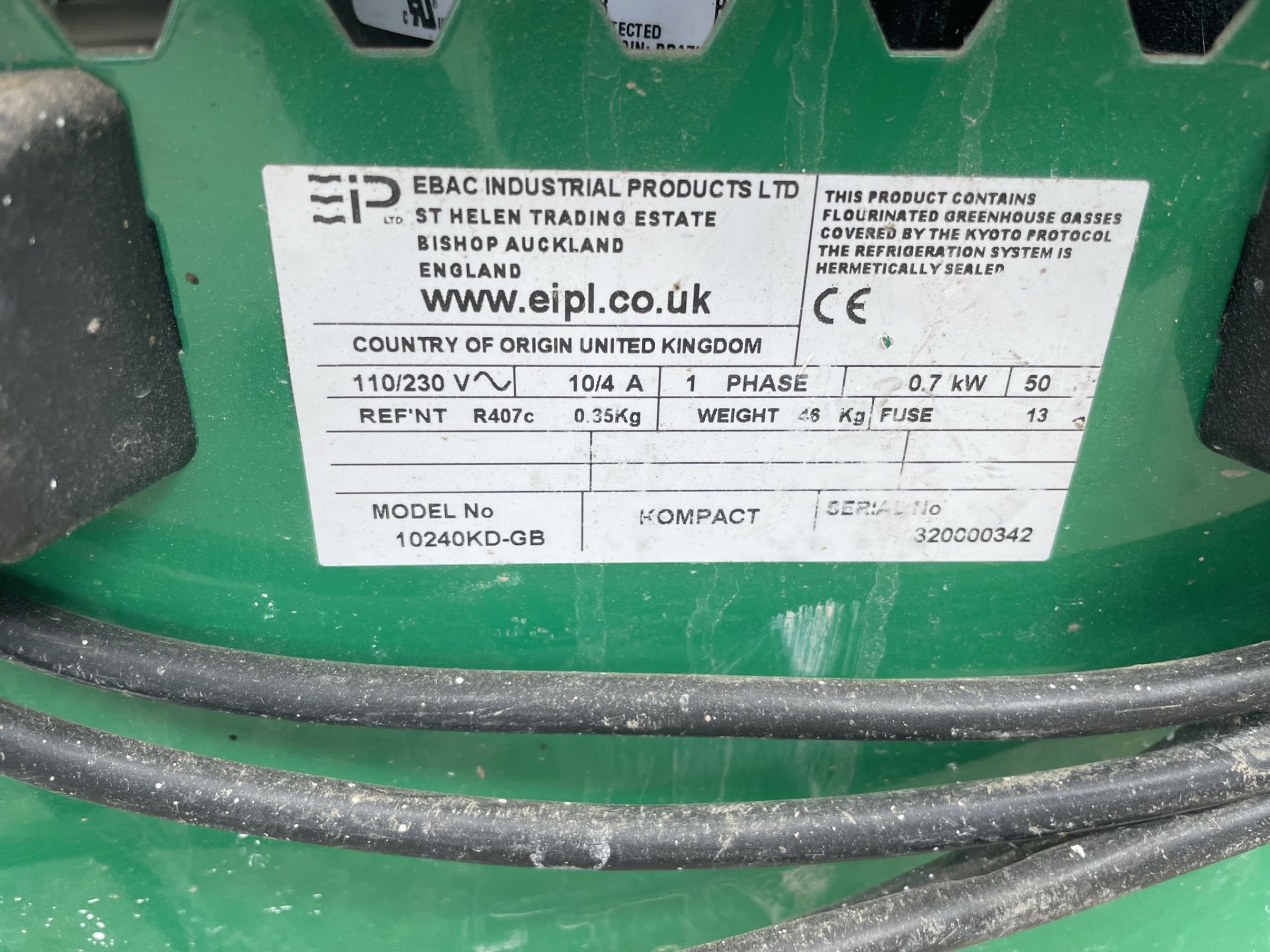 Kompat 240V Dehumidifier Single Phase Model 10240KD-GB - Image 4 of 4
