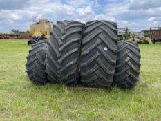 Set of Wide Tyres for John Deere 7810 Trelleborg Fronts 600/55-30.