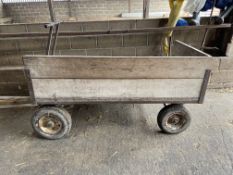 Four Wheel Wooden Hand Cart Trolley