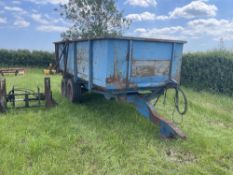 1982 Bunning 10t hydraulic tipping trailer, tandem axle,
