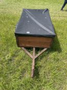 Car trailer 4 x 5ft, good condition with new tyres and wood, including cover. No VAT on this lot.