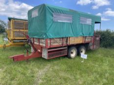 Red Petit 7t grain trailer/shoot trailer that can be used as either a grain trailer or as it is as