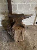 Anvil on Wooden Block
