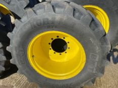 2 x BKT Agri Max 540/65 R28 tyres and rims,