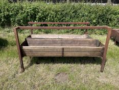 2 x Small Wooden Feed Troughs