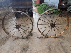 Pair of steel drill wheels