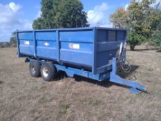 1985 Marston FF10L tandem axle 10T hydraulic tipping trailer c/w manual tailgate s/n 10618