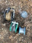 Electric fence reels and wire