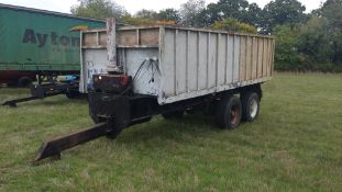 14T ex commercial hydraulic tipping trailer, tandem axle, sprung drawbar,