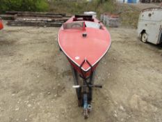 Albatross aluminium hull speed boat with 1600 Ford Crossflow engine, as found,