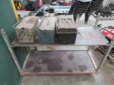 3 x Tool boxes and contents and two tier trolley