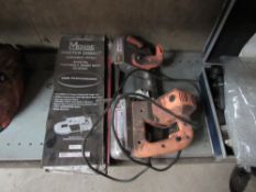 Quantity of band saw blades and a Chicago band saw