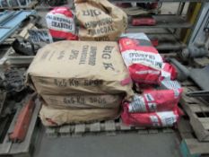 Quantity of lump wood charcoal on pallet,