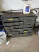 41 drawer steel cabinet and contents