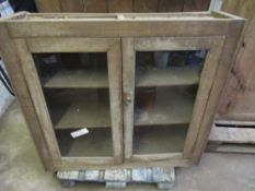 2 x Pine 2 door cabinet,