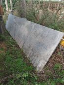 Tin gate 17ft long x 3.5ft high. Stored near Badingham, Suffolk.