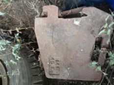 6 x 45 Kilo MF tractor weights. Stored near Badingham, Suffolk.