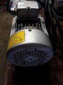 Electric motor, 2.2kw, 22mm shaft, 3 phase only, used for 1 hour. No VAT on this lot.