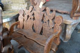 *Ornate Carved Two Seat Bench