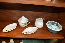 Crown Devon Preserve Pot, Lemon Squeezer, Two Dishes, plus a Retro Covered Dish
