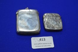 Two Hallmarked Sterling Silver Vesta Cases (AF) ~53g