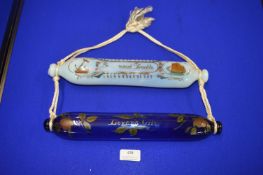 Two Hand Painted Glass Rolling Pins