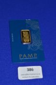 Swiss 10g Fine Gold 999.9 Ingot