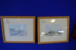 Two Signed & Framed Prints of Coastal Scenes by James Leicester
