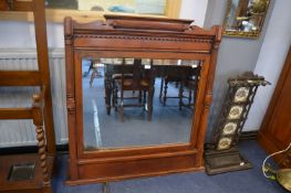 Large Mahogany Overmantel Mirror