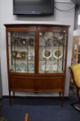 Edwardian Bow Front Glazed China Cabinet
