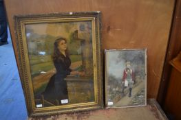 Framed Victorian Print and Hand Coloured Photograph