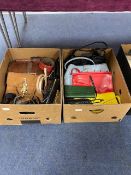 Two Boxes of Vintage Leather Handbags etc.