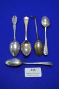 Five Hallmarked Sterling Silver Teaspoons ~71g total