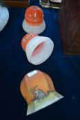 Three 1930's Glass Lampshades