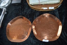 Two 1930's Teacher's Highland Cream Whisky Copper Advertising Trays