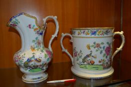 Large Copeland Spode Phoenix & Chrysanthemum Design Twin Handled Pot and Jug