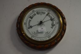 Victorian Aneroid Barometer in Carved Oak Frame
