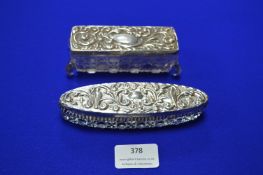 Two Cut Crystal Boxes with Hallmarked Sterling Silver Lids